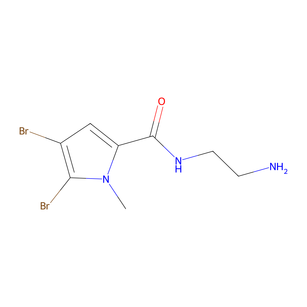 N-(2-aminoethyl)-4,5-dibromo-1-methyl-1H-pyrrole-2-carboxamide molecular structure, CAS 1000933-11-8