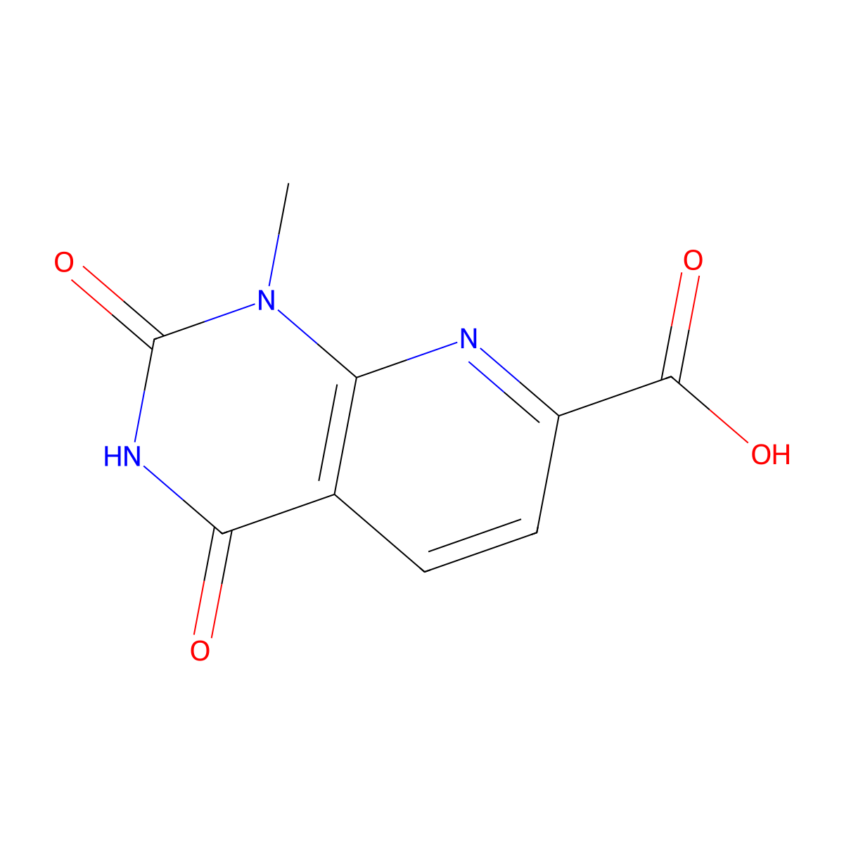 1-methyl-2,4-dioxo-1H,2H,3H,4H-pyrido[2,3-d]pyrimidine-7-carboxylic acid molecular structure, CAS 1000933-15-2