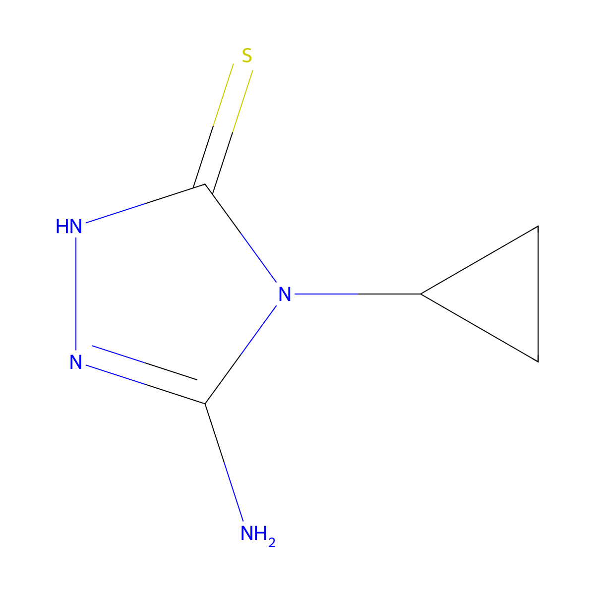 5-amino-4-cyclopropyl-4H-1,2,4-triazole-3-thiol molecular structure, CAS 1000933-23-2