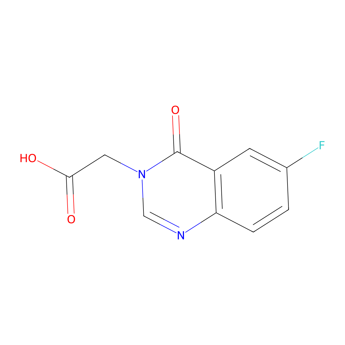 2-(6-Fluoro-4-oxo-3,4-dihydroquinazolin-3-yl)acetic acid molecular structure, CAS 1000933-33-4