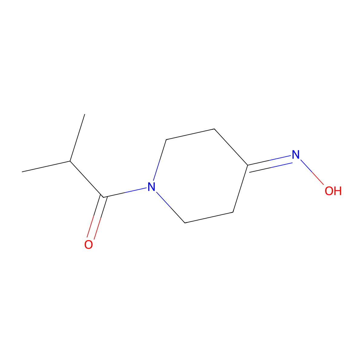 1-[4-(Hydroxyimino)piperidin-1-yl]-2-methylpropan-1-one molecular structure, CAS 1000933-35-6