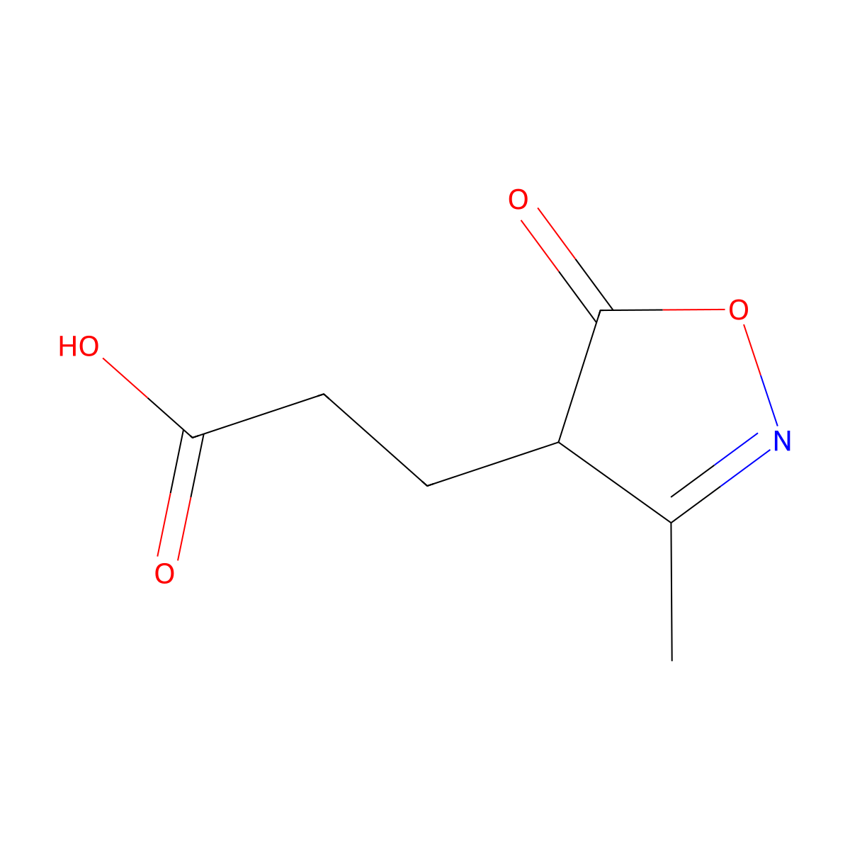 3-(3-Methyl-5-oxo-4,5-dihydro-1,2-oxazol-4-yl)propanoic acid molecular structure, CAS 1000933-37-8