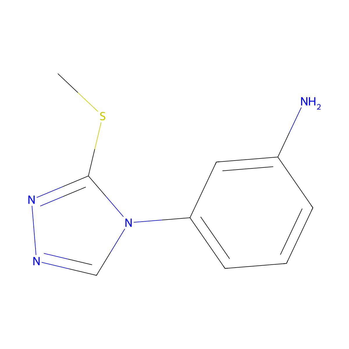 3-[3-(methylsulfanyl)-4H-1,2,4-triazol-4-yl]aniline molecular structure, CAS 1000933-40-3
