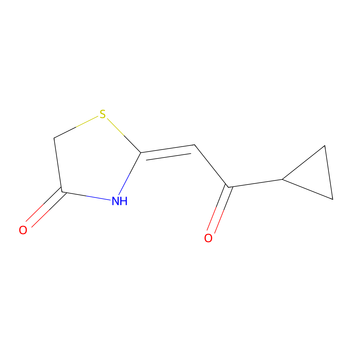 2-(2-Cyclopropyl-2-oxoethylidene)-1,3-thiazolidin-4-one molecular structure, CAS 1000933-52-7