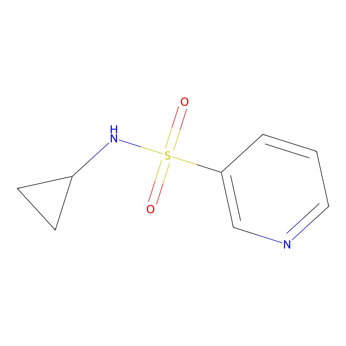 N-cyclopropylpyridine-3-sulfonamide molecular structure, CAS 1000933-61-8