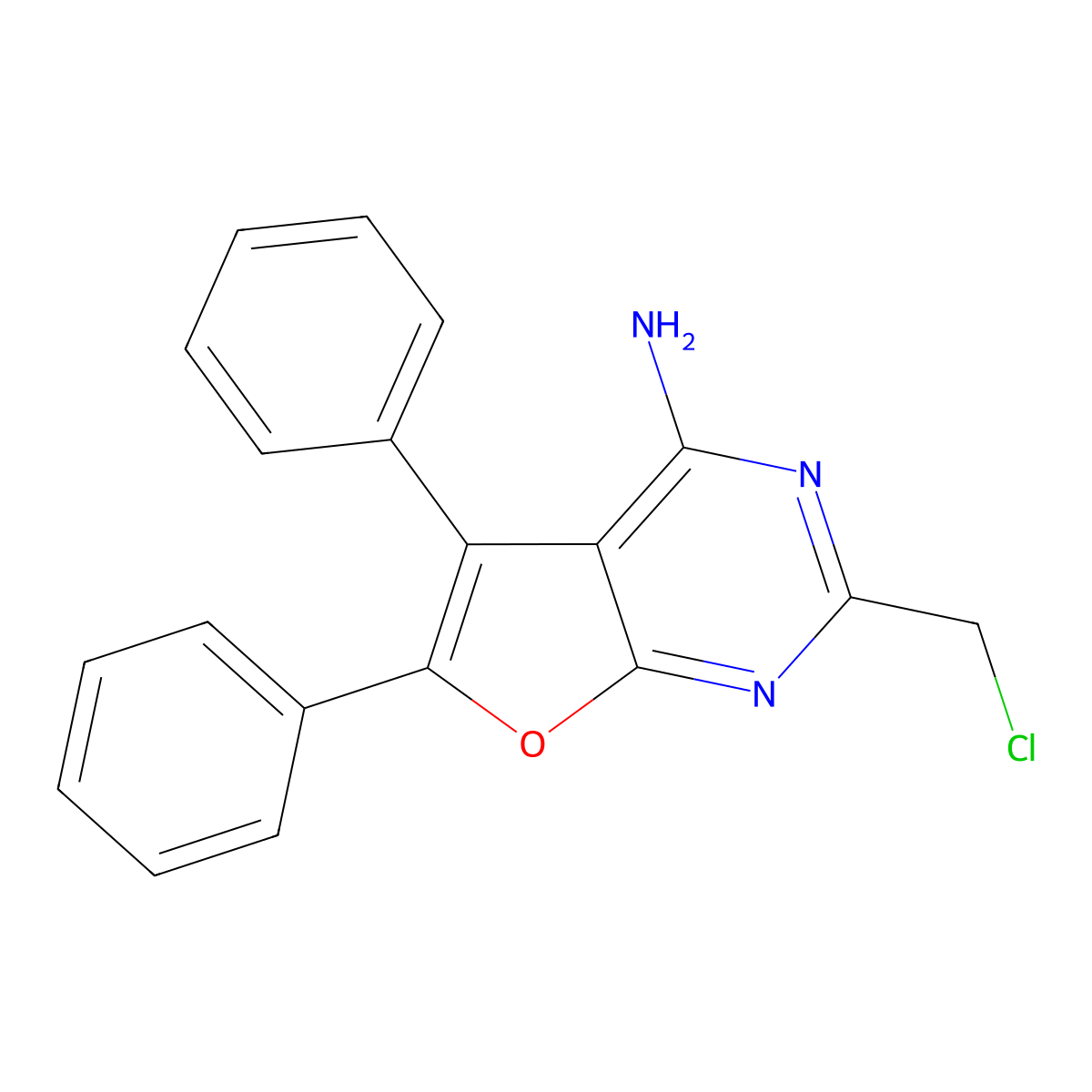 2-(Chloromethyl)-5,6-diphenylfuro[2,3-d]pyrimidin-4-amine molecular structure, CAS 1000933-67-4