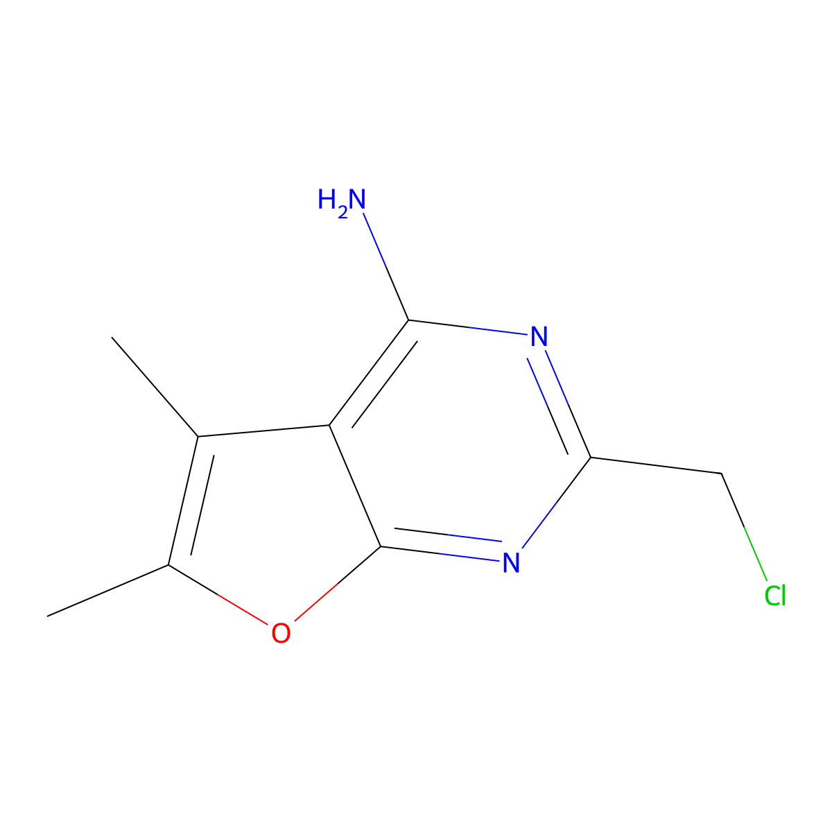 2-(Chloromethyl)-5,6-dimethylfuro[2,3-d]pyrimidin-4-amine molecular structure, CAS 1000933-82-3