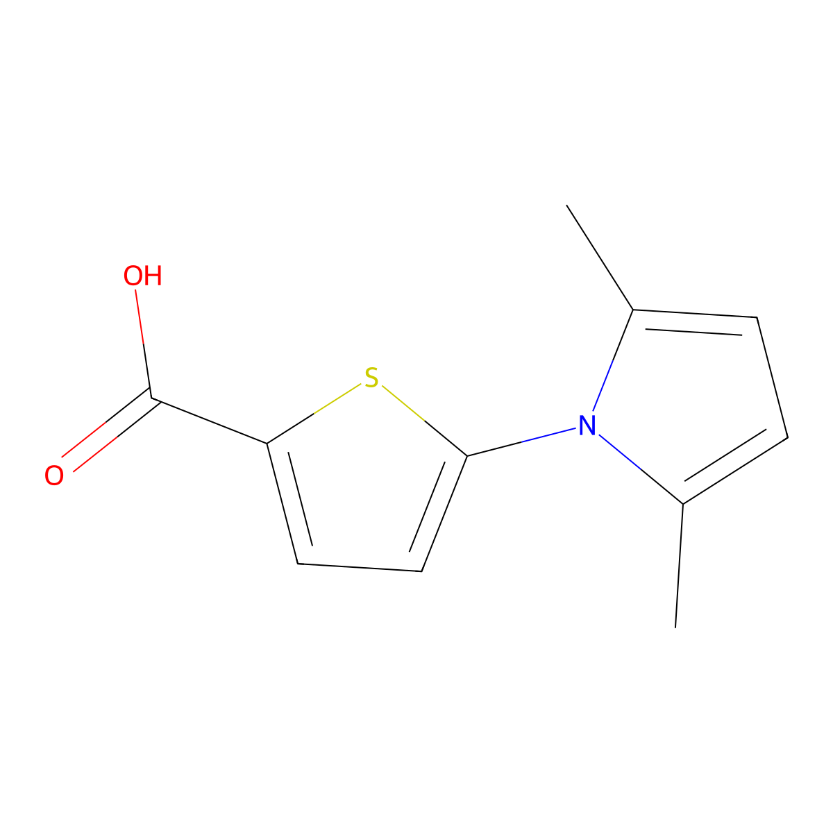 5-(2,5-dimethyl-1H-pyrrol-1-yl)thiophene-2-carboxylic acid molecular structure, CAS 1000933-93-6