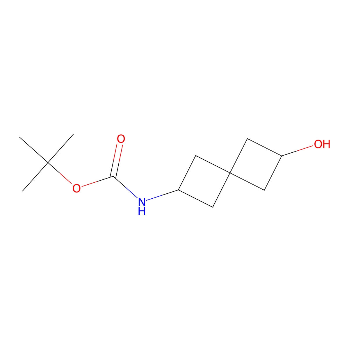 2-(Boc-amino)-6-hydroxyspiro(3.3)heptane molecular structure, CAS 1000933-99-2
