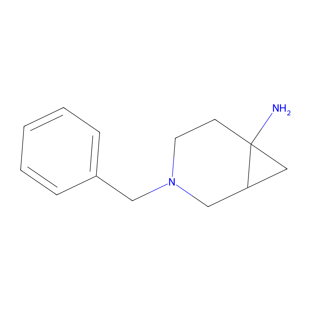 3-Benzyl-3-azabicyclo[4.1.0]heptan-6-amine molecular structure, CAS 1000934-01-9