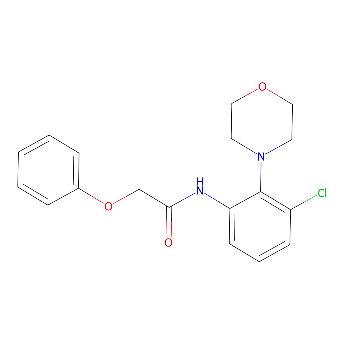 N-[3-chloro-2-(morpholin-4-yl)phenyl]-2-phenoxyacetamide molecular structure, CAS 1000940-31-7