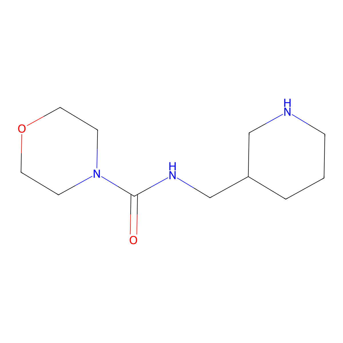 N-(piperidin-3-ylmethyl)morpholine-4-carboxamide molecular structure, CAS 1000941-33-2