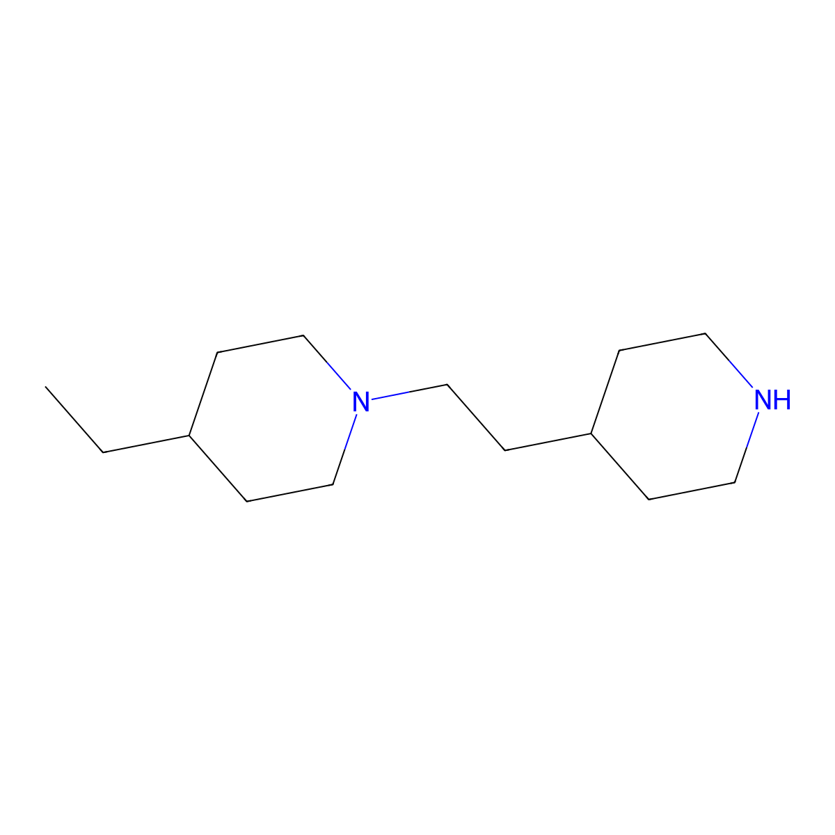 4-Ethyl-1-(2-piperidin-4-ylethyl)piperidine molecular structure, CAS 1000958-55-3