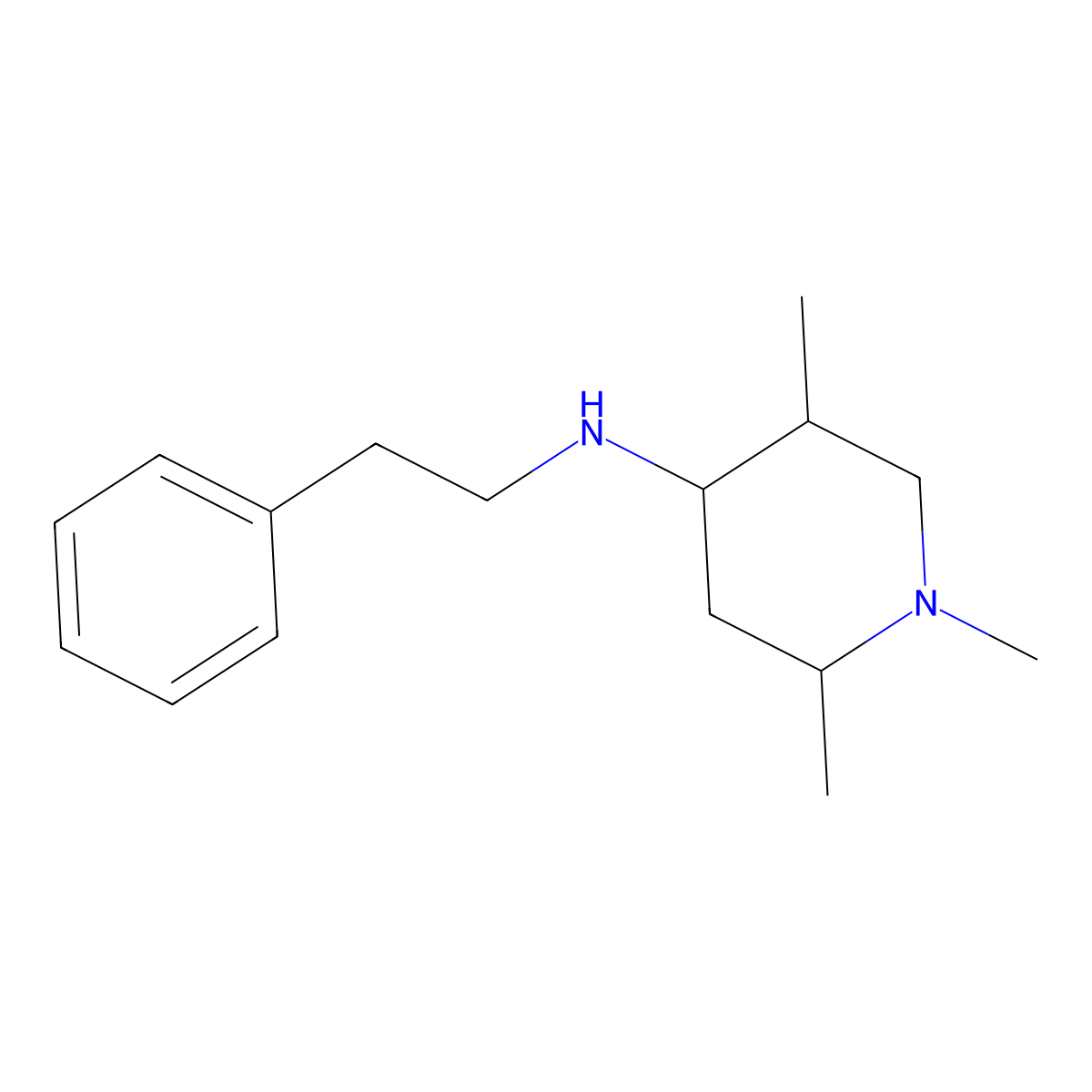 Phenethyl-(1,2,5-trimethyl-piperidin-4-yl)-amine molecular structure, CAS 100096-38-6