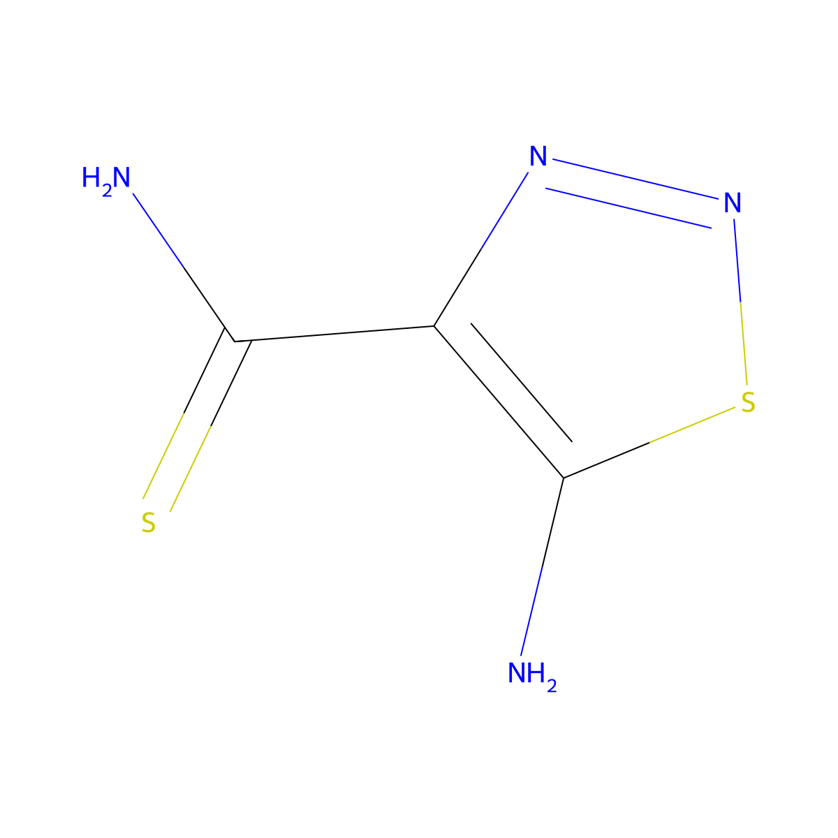 5-Amino-1,2,3-thiadiazole-4-carbothioamide molecular structure, CAS 100097-66-3