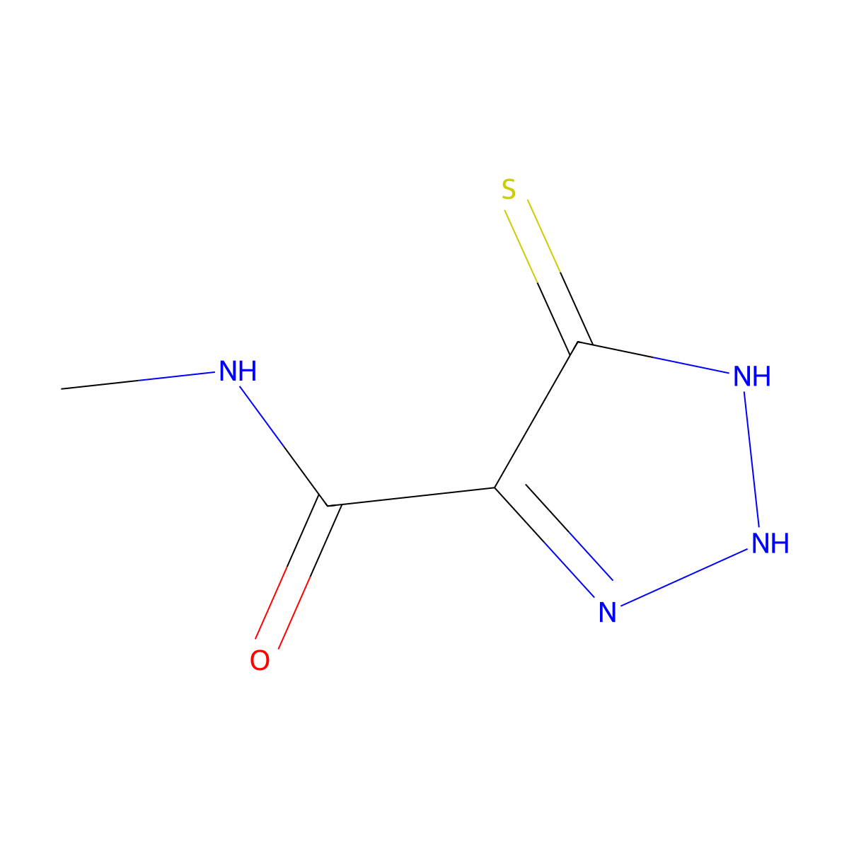 5-Mercapto-N-methyl-1H-1,2,3-triazole-4-carboxamide molecular structure, CAS 100097-71-0
