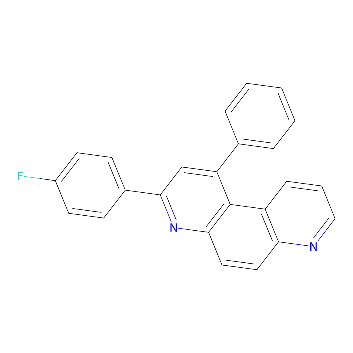 4,7-Phenanthroline, 3-(4-fluorophenyl)-1-phenyl- molecular structure, CAS 100097-77-6