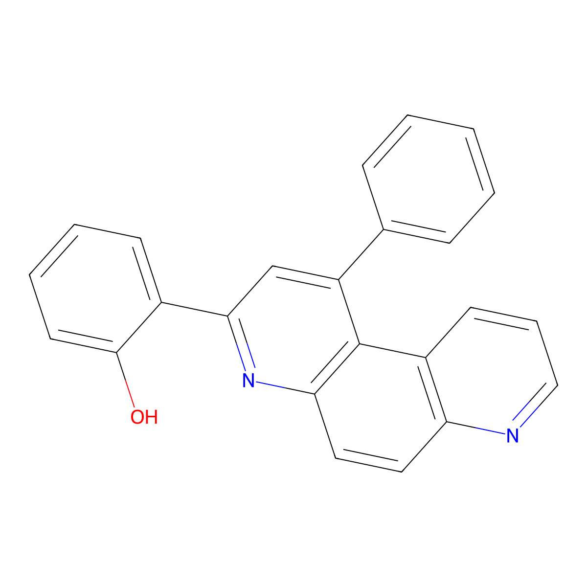 2-(1-Phenyl-4,7-phenanthrolin-3-yl)phenol molecular structure, CAS 100097-82-3