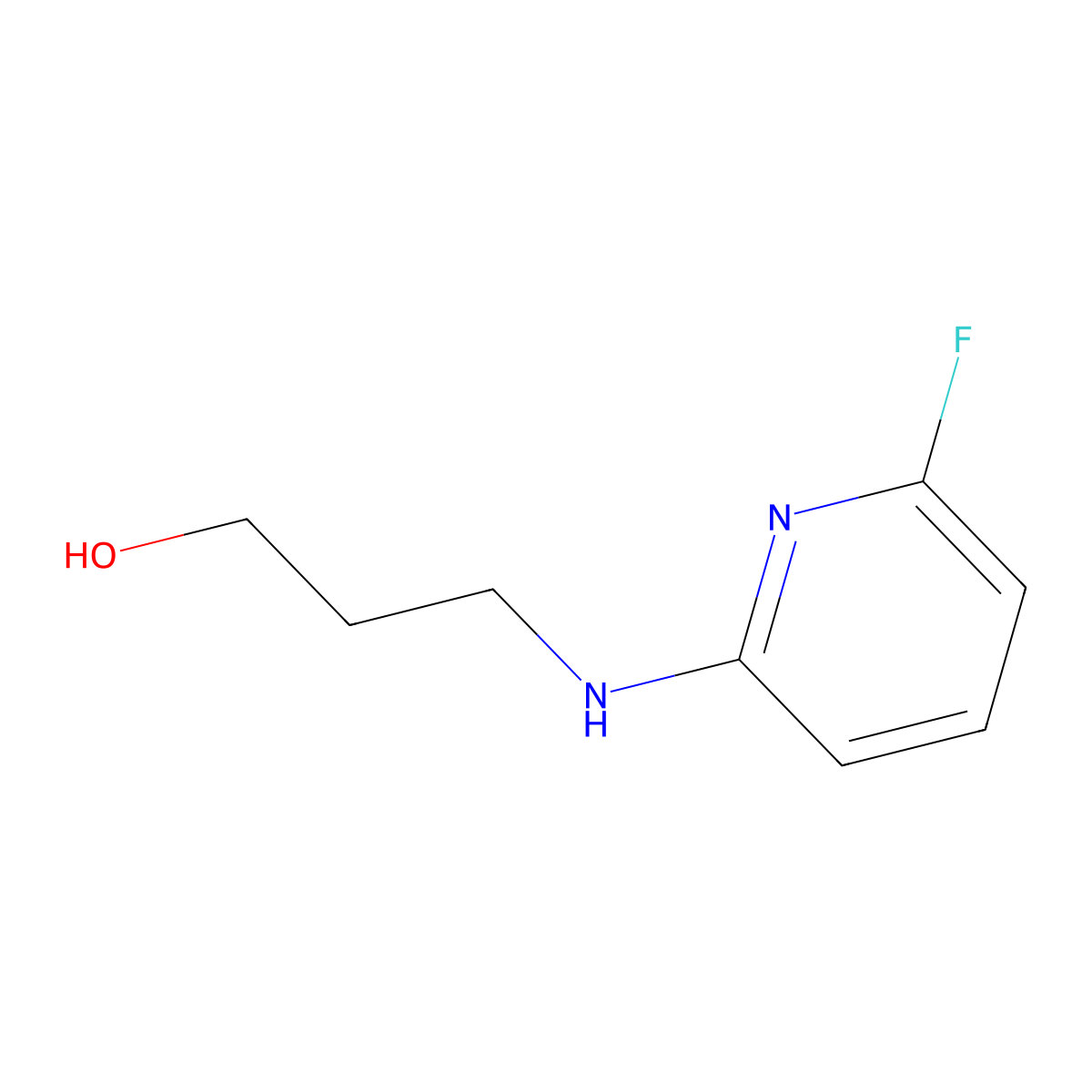3-((6-Fluoropyridin-2-yl)amino)propan-1-ol molecular structure, CAS 1000981-38-3