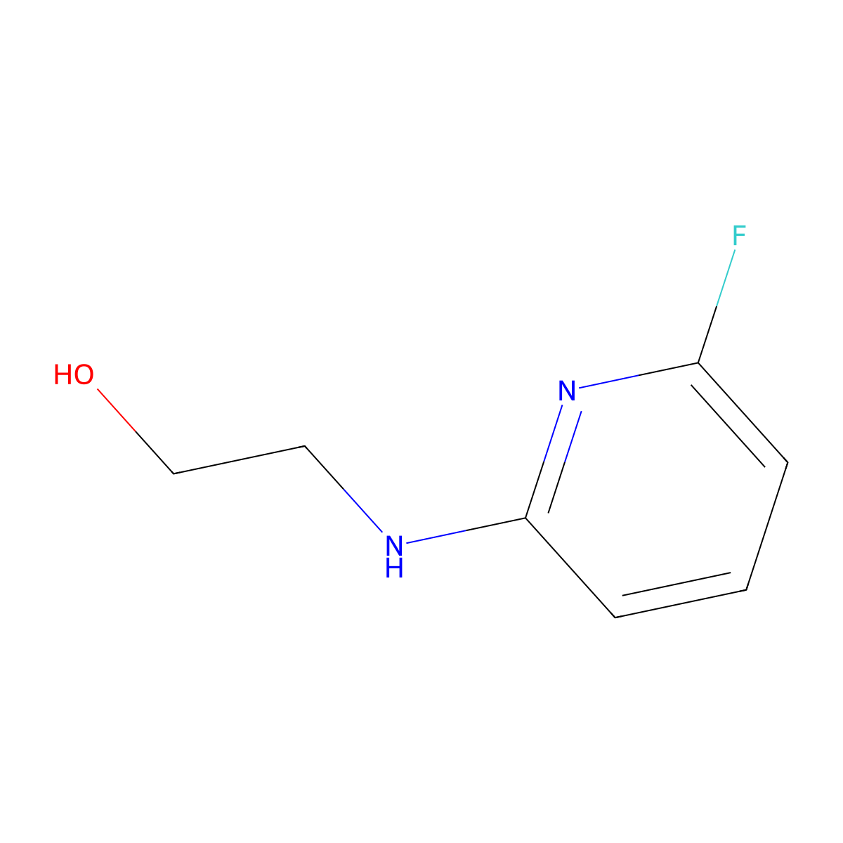 2-(6-Fluoro-pyridin-2-ylamino)-ethanol molecular structure, CAS 1000981-41-8