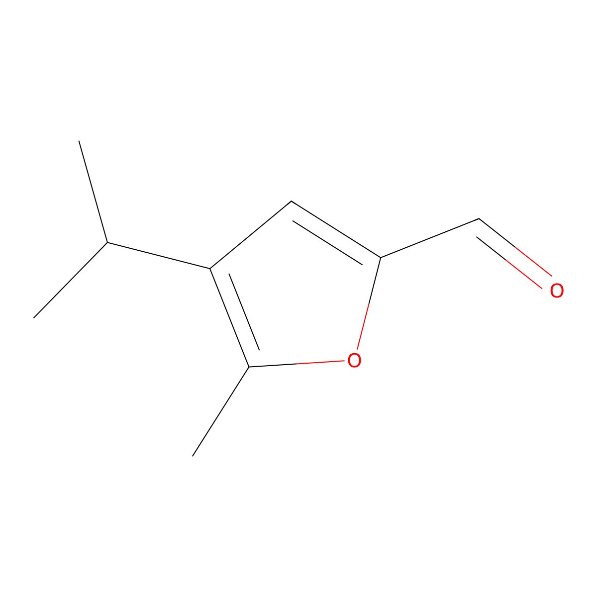 4-Isopropyl-5-methylfuran-2-carbaldehyde molecular structure, CAS 1000993-65-6