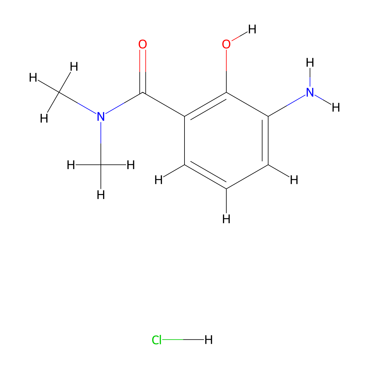 3-amino-2-hydroxy-N,N-dimethylBenzamide hydrochloride molecular structure, CAS 1000993-70-3