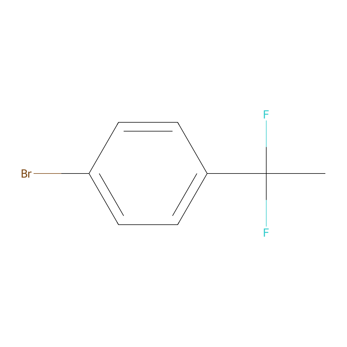 1-Bromo-4-(1,1-difluoroethyl)benzene molecular structure, CAS 1000994-95-5