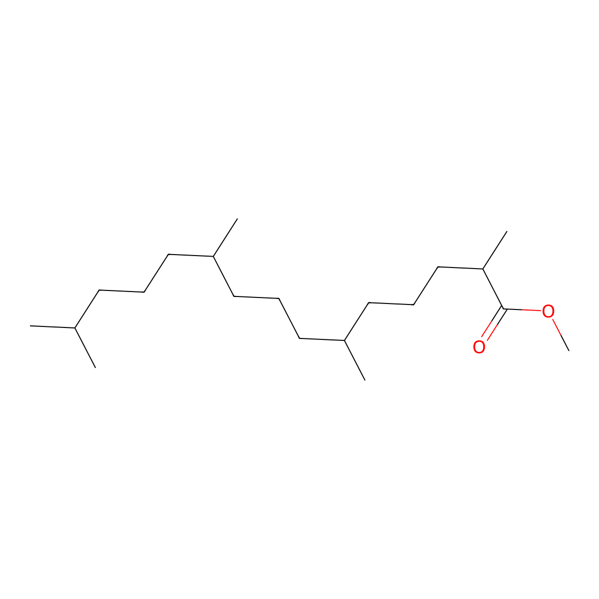 Methyl pristanate molecular structure, CAS 1001-80-5