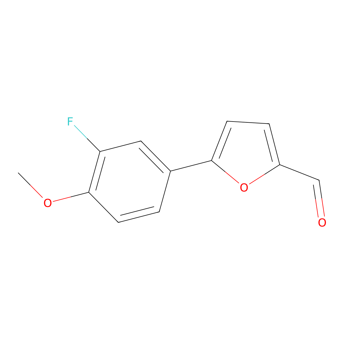 5-(3-Fluoro-4-methoxyphenyl)furan-2-carbaldehyde molecular structure, CAS 1001010-43-0