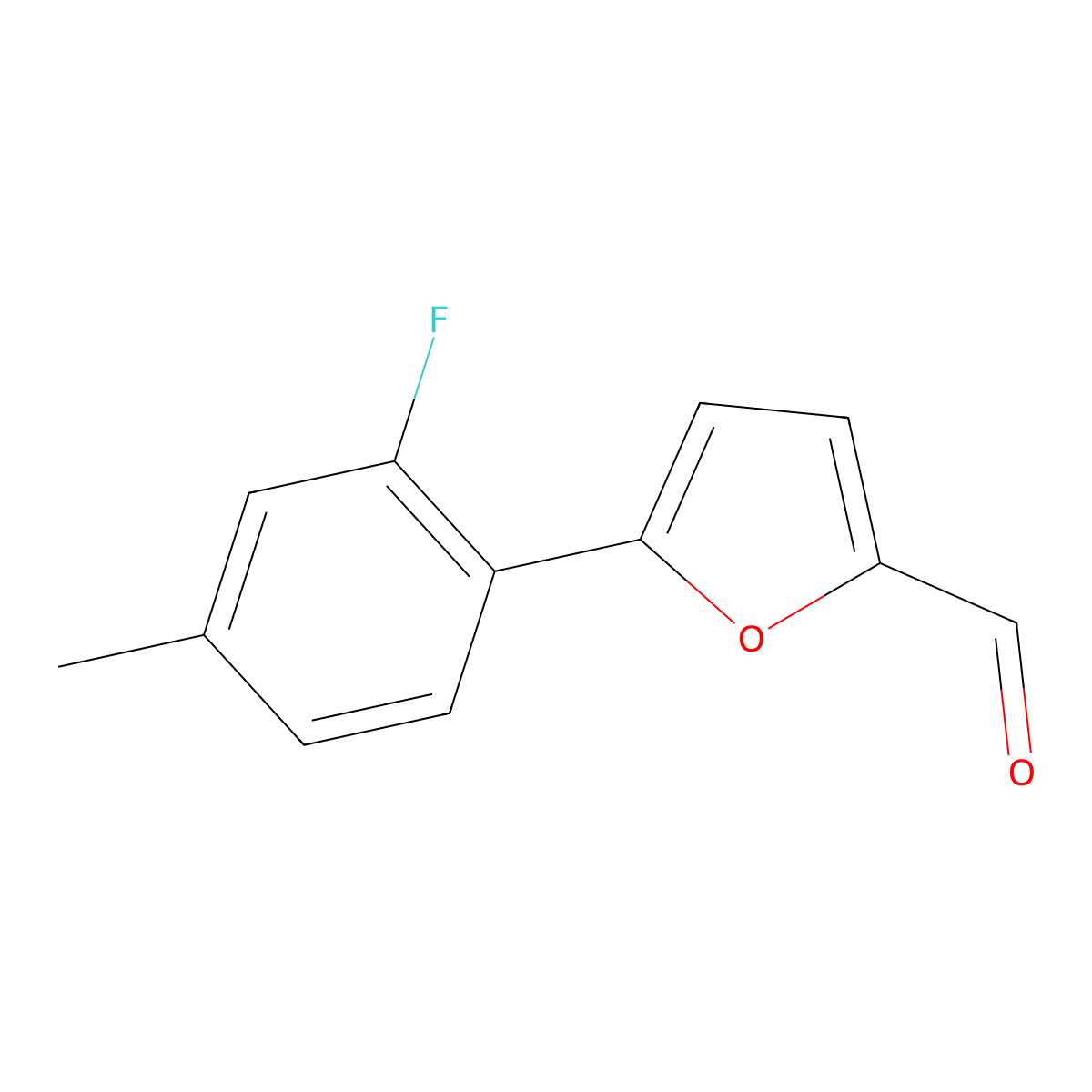5-(2-Fluoro-4-methylphenyl)furan-2-carbaldehyde molecular structure, CAS 1001010-59-8