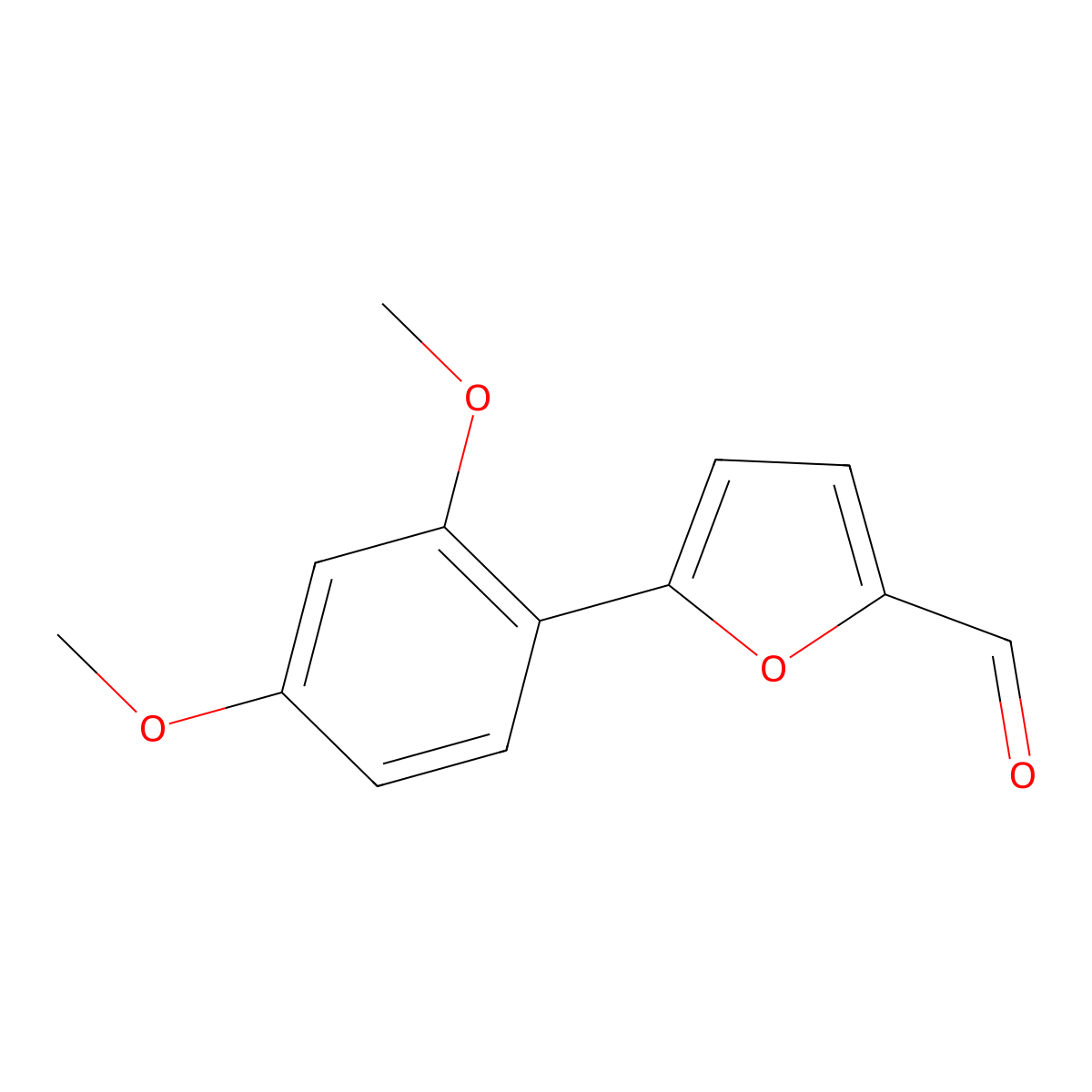 5-(2,4-Dimethoxyphenyl)furan-2-carbaldehyde molecular structure, CAS 1001010-63-4