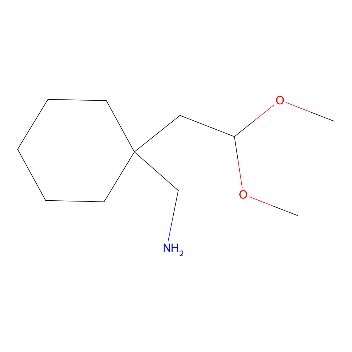 [1-(2,2-Dimethoxyethyl)cyclohexyl]methanamine molecular structure, CAS 1001024-21-0