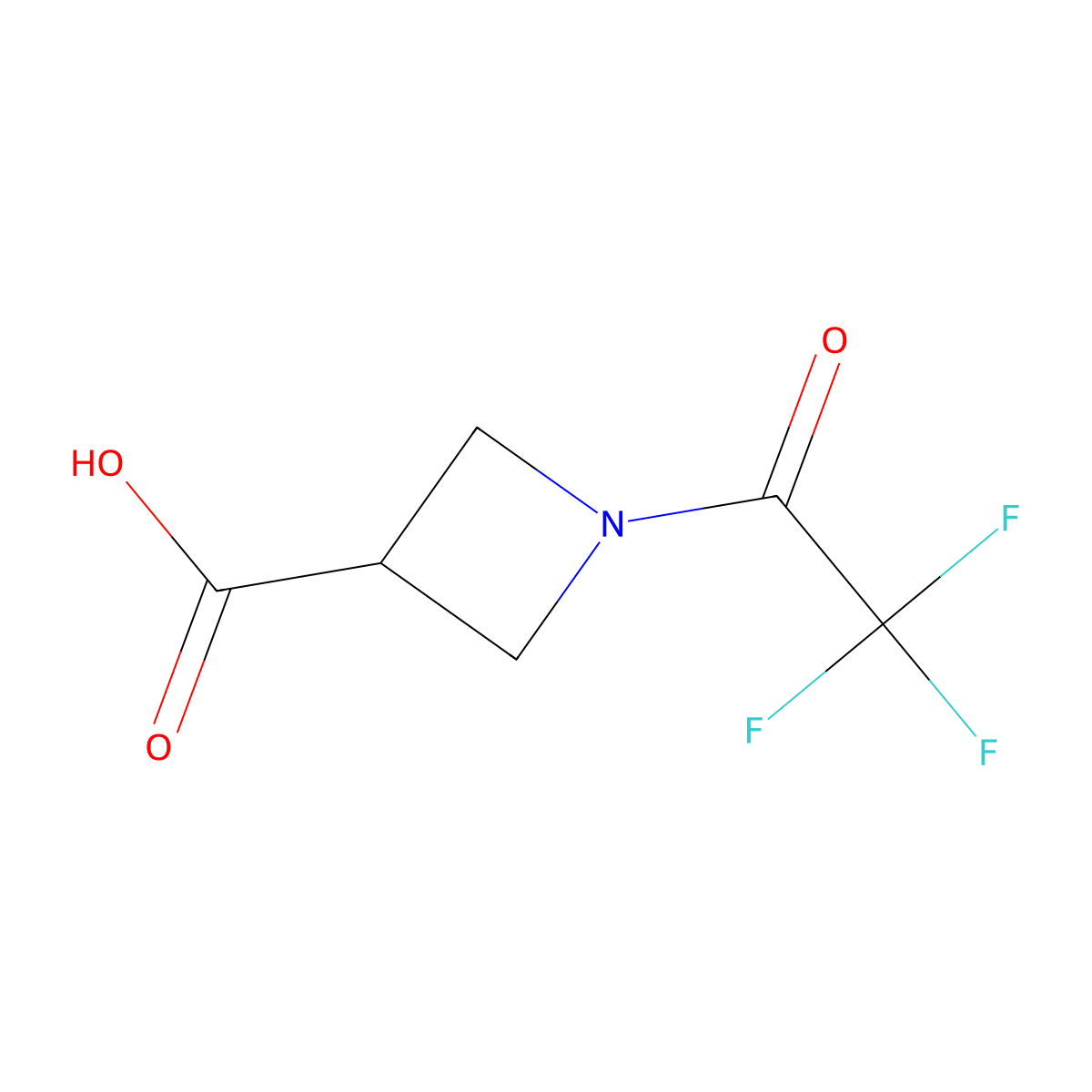 1-(2,2,2-Trifluoroacetyl)-3-azetidinecarboxylic acid molecular structure, CAS 1001026-41-0