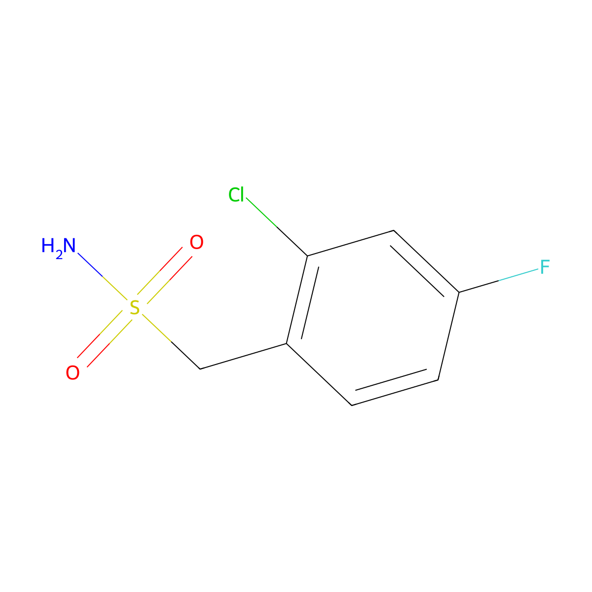2-Chloro-4-fluorobenzenemethanesulfonamide molecular structure, CAS 1001026-51-2