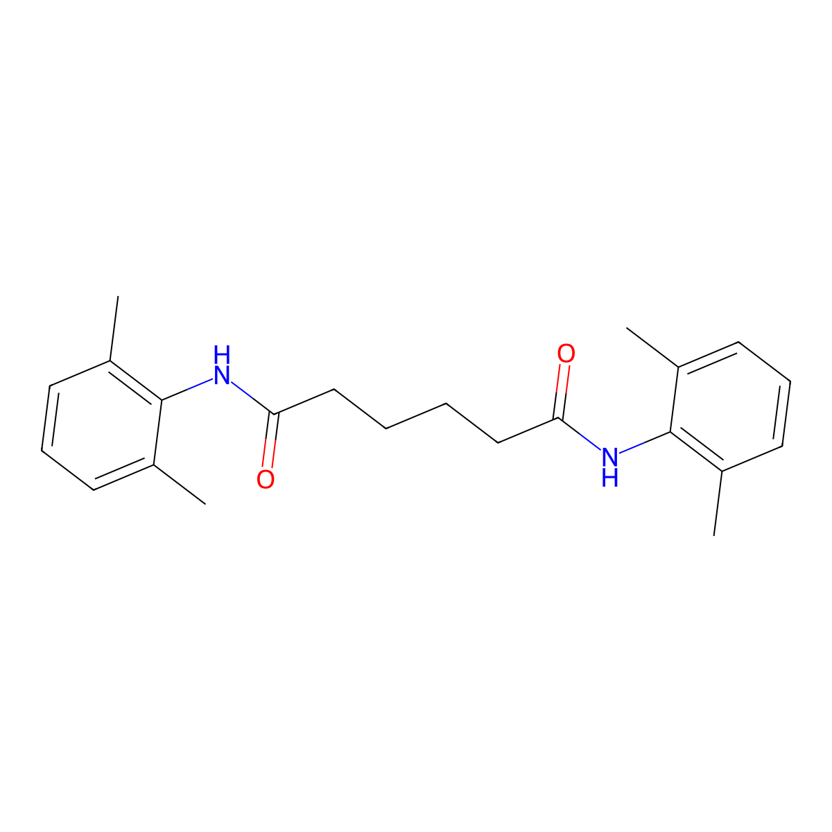 N,N'-bis(2,6-dimethylphenyl)hexanediamide molecular structure, CAS 100105-00-8