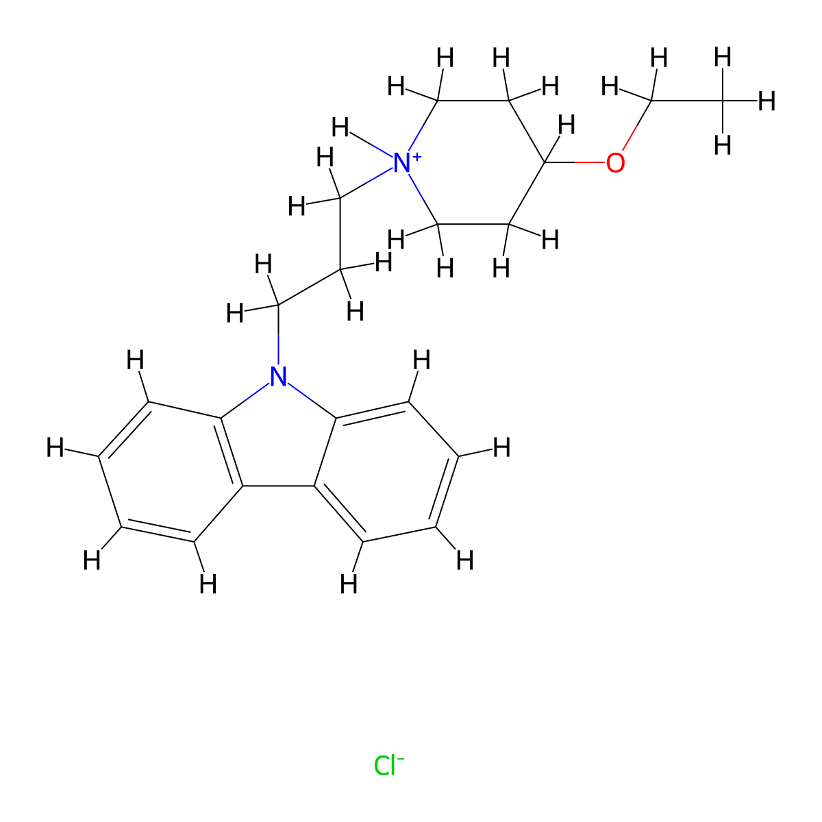 Carbazole, 9-(3-(4-ethoxypiperidino)propyl)-, monohydrochloride molecular structure, CAS 100105-12-2