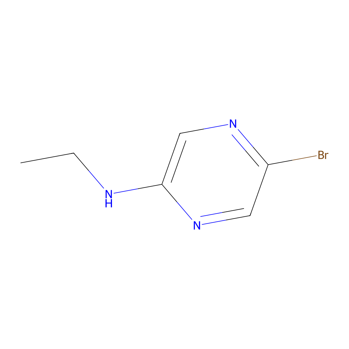5-bromo-N-ethylpyrazin-2-amine molecular structure, CAS 1001050-18-5