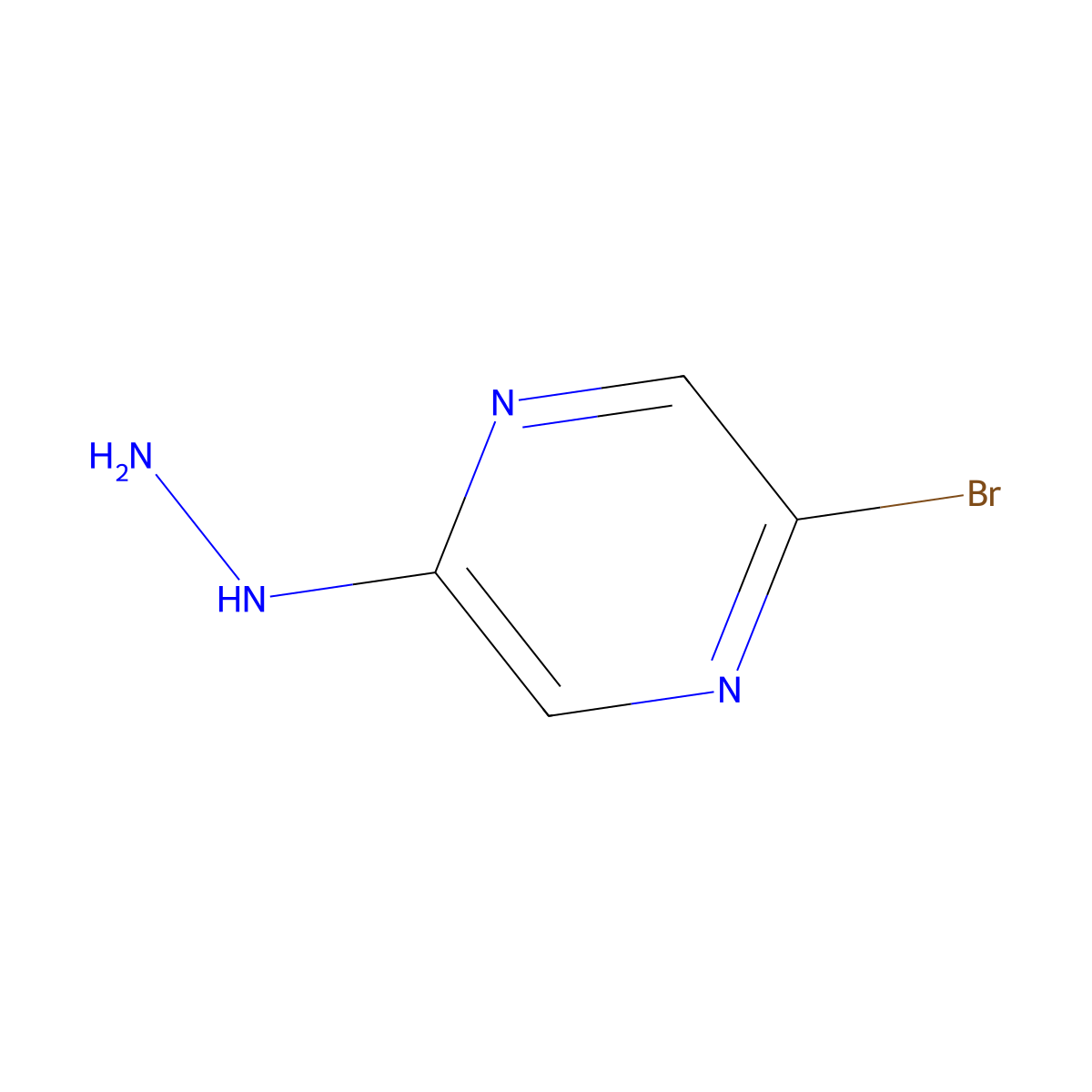 2-Bromo-5-hydrazinylpyrazine molecular structure, CAS 1001050-24-3