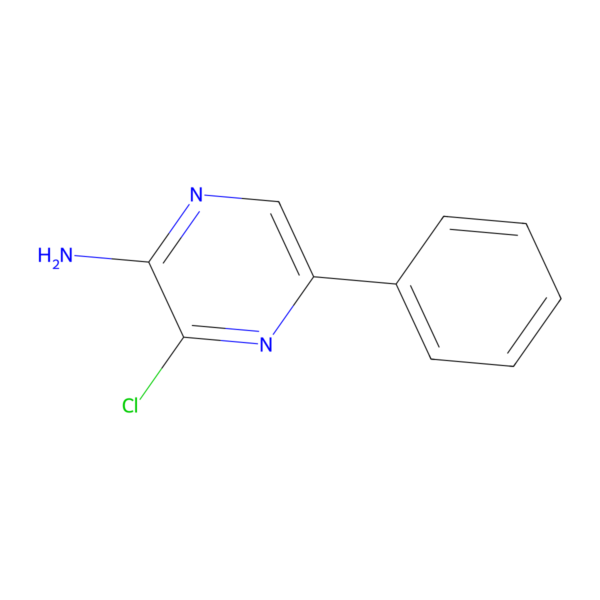 3-Chloro-5-phenylpyrazin-2-amine molecular structure, CAS 1001050-27-6