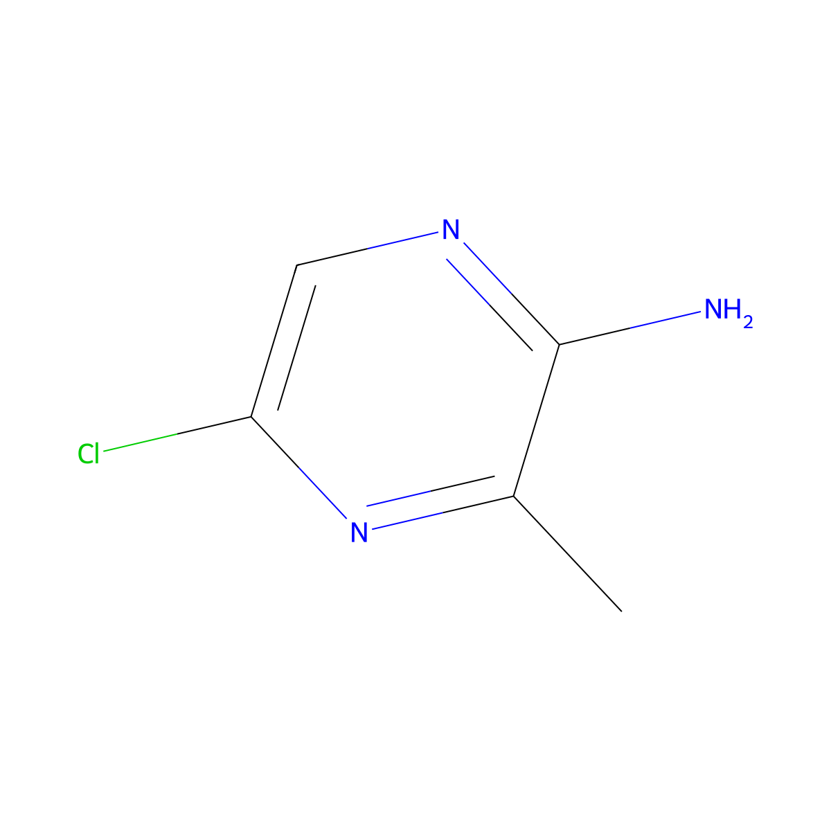 5-Chloro-3-methylpyrazin-2-amine molecular structure, CAS 1001050-30-1