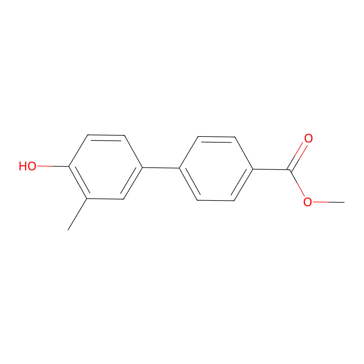 4-(4-Methoxycarbonylphenyl)-2-methylphenol molecular structure, CAS 1001054-22-3