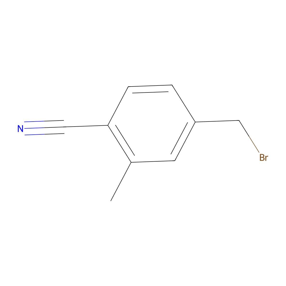 4-(Bromomethyl)-2-methylbenzonitrile molecular structure, CAS 1001055-64-6
