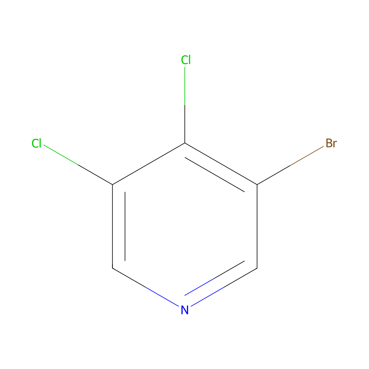 3-Bromo-4,5-dichloropyridine molecular structure, CAS 1001056-83-2