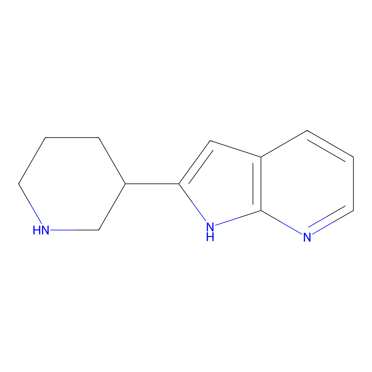 2-Piperidin-3-yl-1h-pyrrolo[2,3-b]pyridine molecular structure, CAS 1001069-35-7