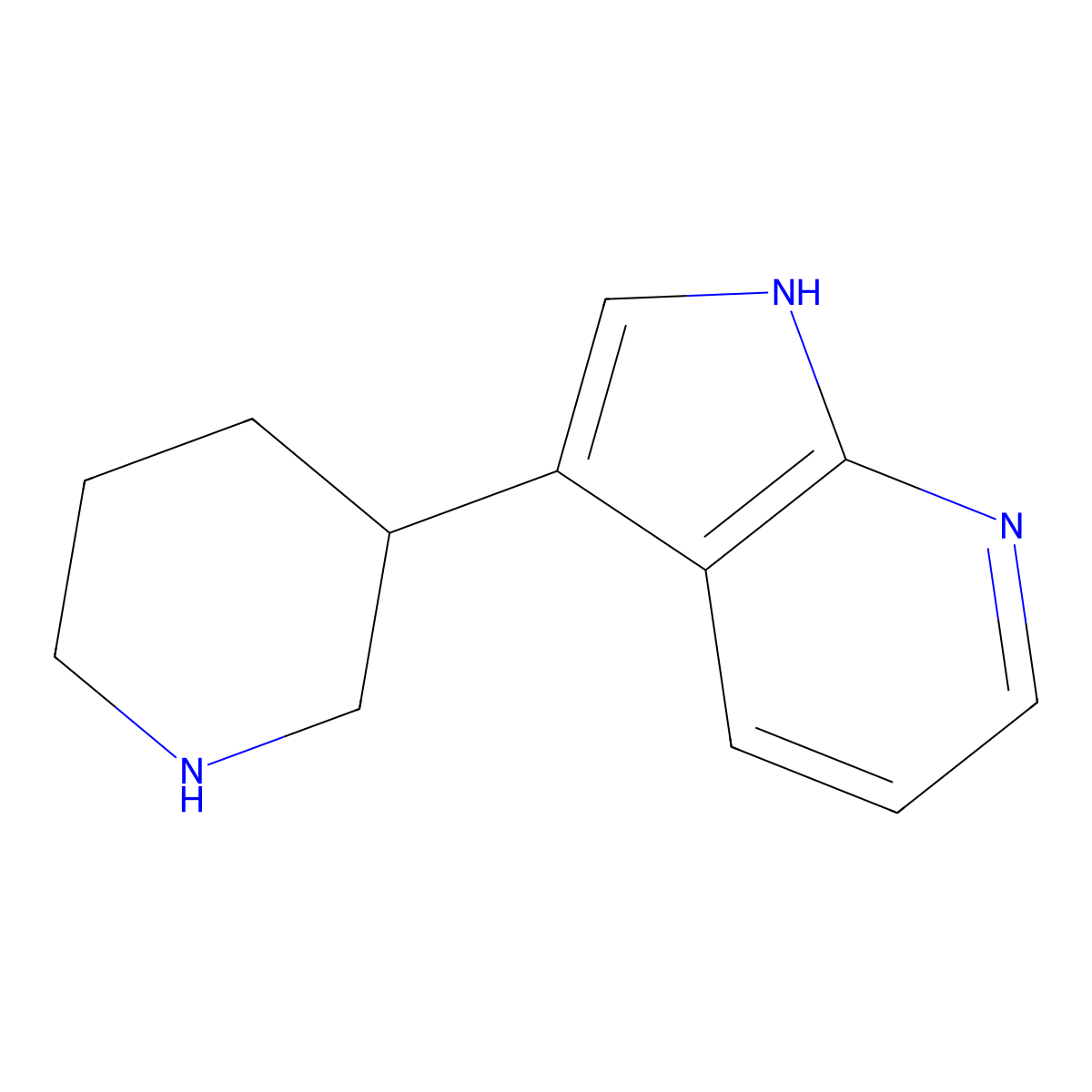 3-{1H-pyrrolo[2,3-b]pyridin-3-yl}piperidine molecular structure, CAS 1001069-39-1