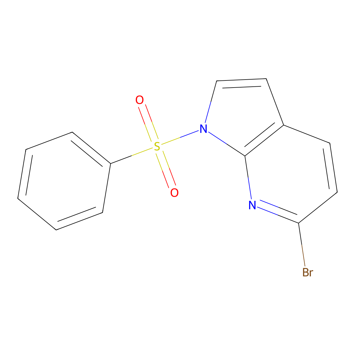 1H-Pyrrolo[2,3-B]pyridine, 6-bromo-1-(phenylsulfonyl)- molecular structure, CAS 1001070-23-0