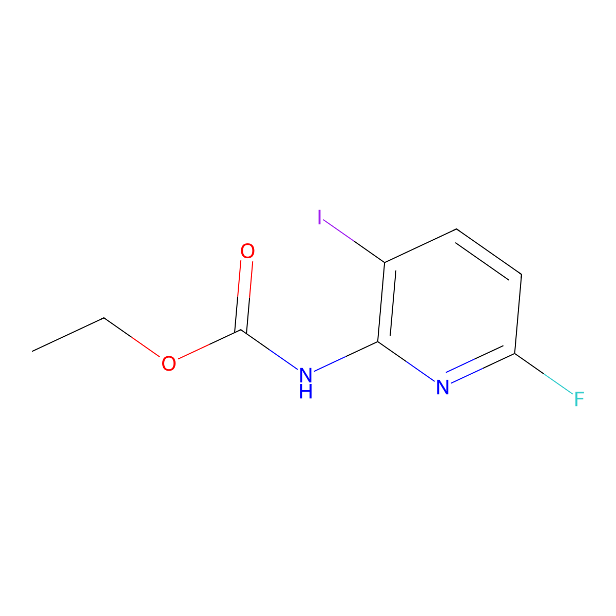 Ethyl (6-fluoro-3-iodopyridin-2-yl)carbamate molecular structure, CAS 1001070-26-3