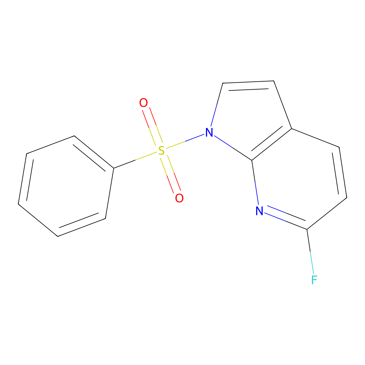 1H-Pyrrolo[2,3-B]pyridine, 6-fluoro-1-(phenylsulfonyl)- molecular structure, CAS 1001070-29-6