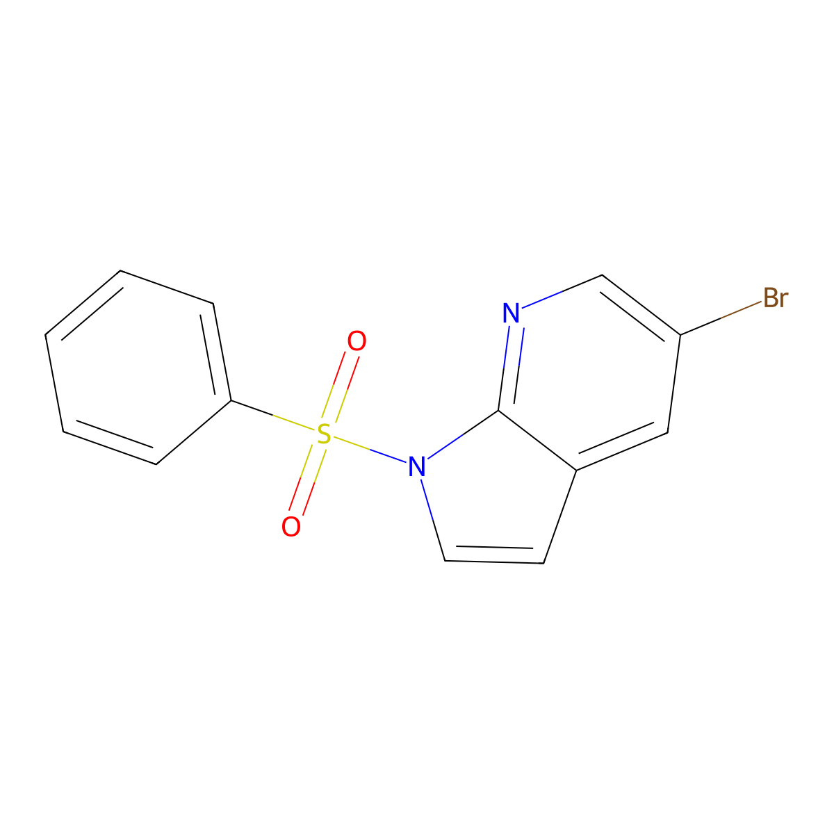 1-Benzenesulfonyl-5-bromo-1H-pyrrolo[2,3-b]pyridine molecular structure, CAS 1001070-33-2