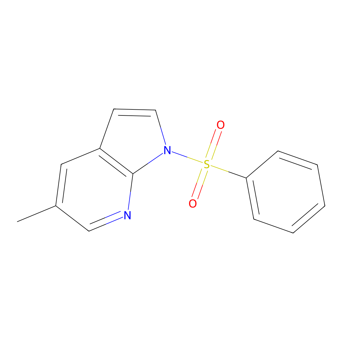 1H-Pyrrolo[2,3-B]pyridine, 5-methyl-1-(phenylsulfonyl)- molecular structure, CAS 1001070-50-3